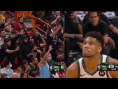 Miami Heat fans are counting how long it takes Giannis to take his free throws