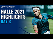 Federer Battles Auger-Aliassime; Rublev & Struff in Action | Halle 2021 Highlights Day 3
