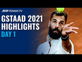 Paire Battles Kovalik; Lopez Takes on Huesler | Gstaad 2021 Highlights Day 1