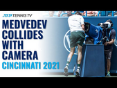 Daniil Medvedev Collides With Court Camera in Cincinnati