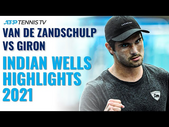 Dramatic First Round Match Up Between Botic van de Zandschulp and Marcos Giron | Indian Wells 2021