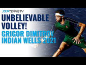 Grigor Dimitrov INSANE Stretch Volley!  Indian Wells 2021