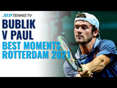 Tommy Paul vs Alexander Bublik: Best Shots & Highlights | Rotterdam 2021