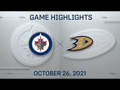 NHL Highlights | Jets vs. Ducks - Oct. 26, 2021