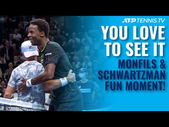 Playing Tennis With A Smile On Your Face! Monfils & Schwartzman Embrace After Fun Rally: Vienna 2021