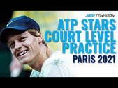Stefanos Tsitsipas, Gael Monfils, Jannik Sinner & Grigor Dimitrov Court Level Practice In Paris! 