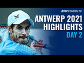 Murray Battles Tiafoe; Paire, Harris and Opelka In Action | Antwerp 2021 Day 2 Highlights