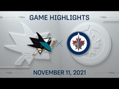 NHL Highlights | Sharks vs. Jets - Nov 11, 2021