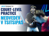 Daniil Medvedev vs Stefanos Tsitsipas Practice at Court-Level | Nitto ATP Finals 2021