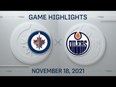 NHL Highlights | Jets vs. Oilers - Nov 18, 2021