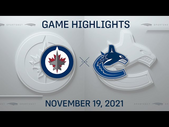NHL Highlights | Jets vs. Canucks - Nov. 19, 2021