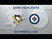 NHL Highlights | Penguins vs. Jets - Nov 22, 2021