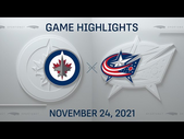 NHL Highlights | Jets vs. Blue Jackets - Nov. 24, 2021
