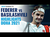 Roger Federer vs Nikoloz Basilashvili: Doha 2021 Tennis Highlights