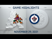 NHL Highlights | Coyotes vs. Jets - Nov. 29, 2021