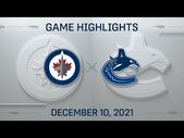 NHL Highlights | Jets vs. Canucks - Dec 10, 2021