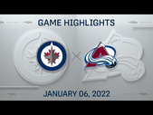 NHL Highlights | Jets vs. Avalanche - Jan. 6, 2022