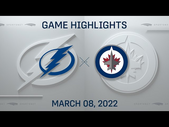 NHL Highlights | Lightning vs. Jets - Mar. 8, 2022