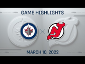 NHL Highlights | Jets vs. Devils - Mar. 10, 2022