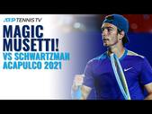 Magic Lorenzo Musetti Shots in First Top-10 Win vs Schwartzman! | Acapulco 2021