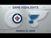 NHL Highlights | Jets vs. Blues - Mar 13, 2022
