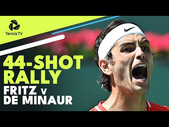 44-Shot Taylor Fritz vs Alex de Minaur Rally From Court-Level & Regular Angle! | Indian Wells 2022