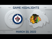NHL Highlights | Jets vs. Blackhawks - Mar. 20, 2022