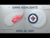 NHL Highlights | Red Wings vs. Jets - Apr. 6, 2022