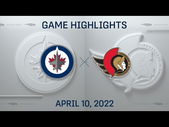 NHL Highlights | Jets vs. Senators - Apr. 10, 2022