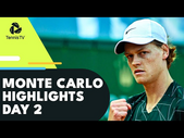 Wawrinka Returns vs Bublik; Sinner, Tsonga, Fognini in Action | Monte Carlo 2022 Highlights Day 2
