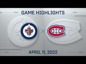 NHL Highlights | Jets vs. Canadiens - Apr. 11, 2022