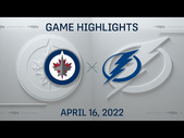 NHL Highlights | Jets vs. Lightning - Apr 16, 2022