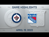NHL Highlights | Jets vs. Rangers - April 19, 2022
