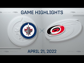 NHL Highlights | Jets vs. Hurricanes - Apr. 21, 2022