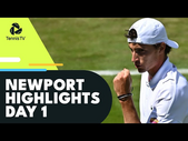 Sock Opens against Albot; Humbert, Johnson Feature | Newport 2022 Day 1 Highlights