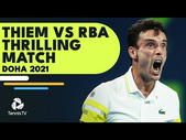 Gripping Dominic Thiem vs Roberto Bautista Agut Match: Doha 2021 Extended Highlights