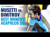 Lorenzo Musetti vs Grigor Dimitrov: Best Shots & Moments! | Acapulco 2021