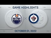 NHL Preseason Highlights | Oilers vs. Jets - October 1, 2022