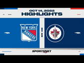 NHL Highlights | Rangers vs. Jets - October 14, 2022