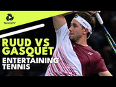 Casper Ruud vs Richard Gasquet Entertaining Tennis! | Paris 2022 Highlights