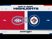 NHL Highlights | Canadiens vs. Jets - November 3, 2022