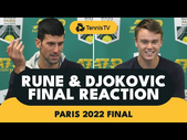 Holger Rune & Novak Djokovic React to Epic Paris 2022 Final 