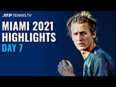 Medvedev Takes on Tiafoe; Korda Challenges Schwartzman | Miami 2021 Day 7 Highlights