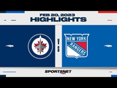NHL Highlights | Jets vs. Rangers - February 20, 2023