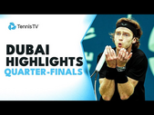 Djokovic Battles Hurkacz, Medvedev, Rublev & Zverev Feature | Dubai 2023 Quarter-Final Highlights