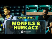 Gael Monfils & Hubert Hurkacz Entertaining Practice From Court Level  | Indian Wells 2023