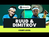 Grigor Dimitrov & Casper Ruud Court-Level Practice | Indian Wells 2023