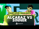 Carlos Alcaraz vs Jannik Sinner Court Level Highlights | Indian Wells Semi-Final 2023
