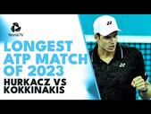 LONGEST ATP Match of 2023 So Far! Hubert Hurkacz Saves FIVE Match Points Against Kokkinakis in Miami