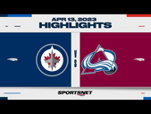 NHL Highlights | Jets vs. Avalanche - April 13, 2023